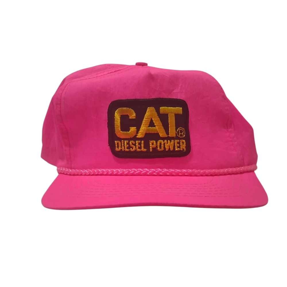 Vintage CAT Diesel Power Neon Pink Trucker Hat